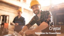  Presentation with engineering - Amazing slides having metallurgy engineering - successful young professional engineer backdrop and a tawny brown colored foreground