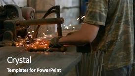  Presentation with plant apical meristem - Audience pleasing PPT theme consisting of metallurgy welding engineering - specialist working at the plant backdrop and a tawny brown colored foreground