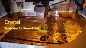 Presentation with cnc milling machine - Cool new slide set with metalworking cnc electrolysis milling machine backdrop and a tawny brown colored foreground
