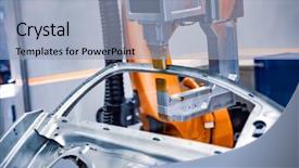  Presentation with cnc milling machine - Slides having industry challenges - metalworking cnc milling machine cutting background and a light blue colored foreground