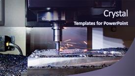 Presentation with cnc milling machine - Presentation design with heavy metals plant - metalworking cnc milling machine cutting background and a  colored foreground