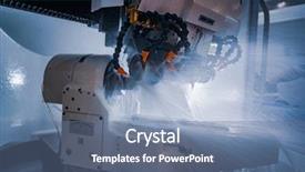  Presentation with cnc cutting machine - Amazing presentation theme having metalworking cnc milling machine cutting backdrop and a ocean colored foreground