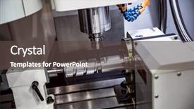  Presentation with metalworking cnc - Audience pleasing PPT layouts consisting of metalworking cnc milling machine cutting backdrop and a dark gray colored foreground