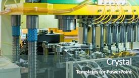  Presentation with drilling machine - Presentation consisting of metalworking cnc milling machine background and a ocean colored foreground