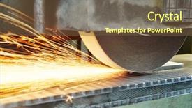  Presentation with steel industry man grinding - Presentation theme consisting of machining industry finishing or grinding background and a tawny brown colored foreground