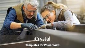  Presentation with locksmith - Audience pleasing PPT layouts consisting of locksmith - metalworker with apprentice in workshop backdrop and a dark gray colored foreground