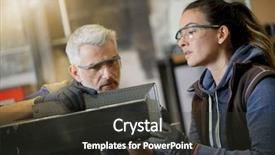  Presentation with apprentice - Cool new PPT layouts with metalworker with apprentice in workshop backdrop and a  colored foreground