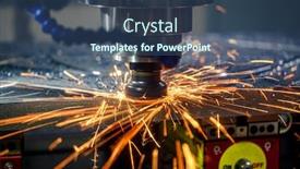  Presentation with cnc lathe - Cool new slide deck with advanced - metalworking cnc lathe milling machine backdrop and a ocean colored foreground