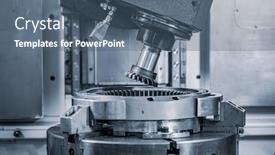  Presentation with cnc lathe - Amazing slide set having advanced - metalworking cnc lathe milling machine backdrop and a ocean colored foreground