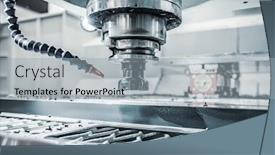  Presentation with cnc lathe - Slide set enhanced with process of machining using rotary background and a light gray colored foreground
