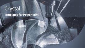  Presentation with lathe - PPT theme with advanced - metalworking cnc lathe milling machine background and a gray colored foreground
