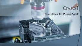  Presentation with lathe - Slide deck having advanced - metalworking cnc lathe milling machine background and a light blue colored foreground