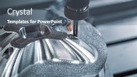  Presentation with lathe - Beautiful PPT theme featuring advanced - metalworking cnc lathe milling machine backdrop and a gray colored foreground