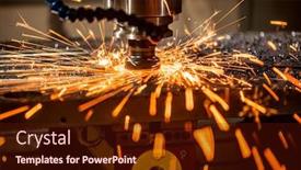  Presentation with cnc lathe - Audience pleasing theme consisting of metalworking-cnc-lathe-milling-machine backdrop and a wine colored foreground