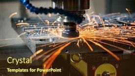  Presentation with cnc lathe - PPT layouts featuring metalworking-cnc-lathe-milling-machine background and a tawny brown colored foreground