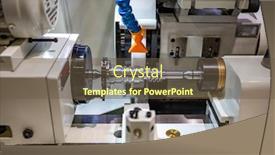  Presentation with lathe - Colorful slide deck enhanced with metalworking-cnc-lathe-milling-machine backdrop and a tawny brown colored foreground