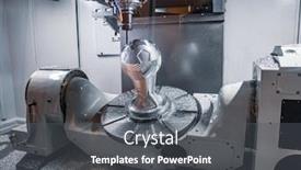  Presentation with cnc lathe - Cool new theme with metalworking-cnc-lathe-milling-machine backdrop and a dark gray colored foreground