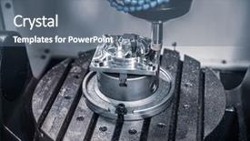  Presentation with cnc cutting machine - Beautiful theme featuring metalworking cnc milling machine cutting backdrop and a  colored foreground
