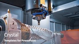  Presentation with cnc milling machine - Slide deck featuring metalworking cnc milling machine cutting background and a gray colored foreground