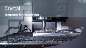  Presentation with cnc milling machine - Slide set enhanced with metalworking cnc milling machine cutting background and a  colored foreground