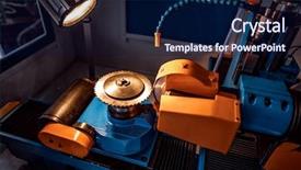  Presentation with cnc milling machine - Amazing presentation design having metalworking cnc milling machine cutting backdrop and a  colored foreground