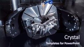  Presentation with cnc cutting machine - Presentation theme consisting of metalworking cnc milling machine cutting background and a wine colored foreground