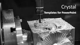  Presentation with metalworking cnc - Amazing PPT layouts having metalworking cnc milling machine cutting backdrop and a black colored foreground