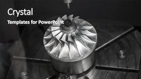  Presentation with cnc cutting machine - Cool new presentation design with metalworking cnc milling machine cutting backdrop and a  colored foreground