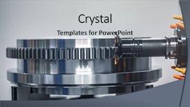  Presentation with cnc milling machine - Theme having metalworking cnc milling machine cutting background and a  colored foreground