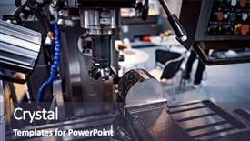  Presentation with cnc cutting machine - Cool new slide deck with metalworking cnc milling machine cutting backdrop and a  colored foreground