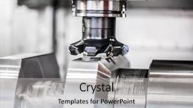  Presentation with cnc machine tools - Audience pleasing PPT layouts consisting of metalworking cnc milling machine cutting backdrop and a light gray colored foreground