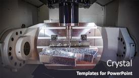  Presentation with metalworking cnc - Amazing slide deck having metalworking cnc milling machine cutting metal modern processing technology small depth of field warning - authentic shooting in challenging conditions a little bit grain and maybe blurred backdrop and a dark gray colored foreground