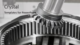  Presentation with cnc milling machine - PPT theme consisting of metalworking cnc milling machine cutting background and a light gray colored foreground