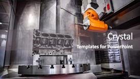  Presentation with cnc milling machine - Audience pleasing PPT theme consisting of metalworking cnc milling machine cutting backdrop and a gray colored foreground
