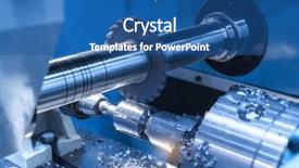 Presentation with metalworking cnc - Cool new presentation theme with metalworking cnc milling machine backdrop and a ocean colored foreground