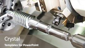 Presentation with lathe - Colorful theme enhanced with process steel metal shaft backdrop and a gray colored foreground