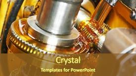  Presentation with gear - Theme featuring metalworking industry tooth gear cogwheel background and a tawny brown colored foreground