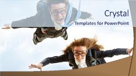  Presentation with partners - Colorful slides enhanced with metaphor - conceptual image of young business backdrop and a sky blue colored foreground