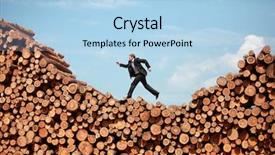  Presentation with marathon man - PPT layouts consisting of metaphor - running business man background and a light blue colored foreground