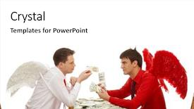  Presentation with demon - Audience pleasing presentation theme consisting of affiliate marketing pyramid sign showing backdrop and a navy blue colored foreground