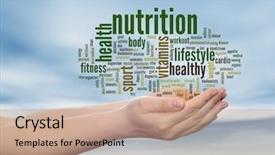  Presentation with science abstract - Presentation theme featuring metaphor to health nutrition diet background and a coral colored foreground