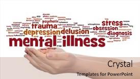  Presentation with abstract health - Amazing PPT theme having metaphor to health trauma psychology backdrop and a coral colored foreground