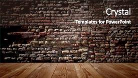  Presentation with aged wood - Theme enhanced with metaphor to time grunge masonry background and a tawny brown colored foreground