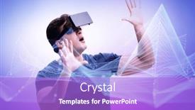  Presentation with metaverse - PPT layouts consisting of metaverse-concept-with-man background and a light blue colored foreground