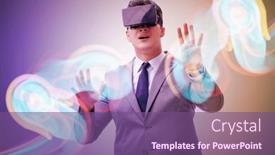  Presentation with metaverse - Slides having metaverse-concept-with-man background and a violet colored foreground