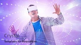  Presentation with metaverse - PPT layouts having metaverse-concept-with-man background and a light blue colored foreground