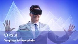  Presentation with metaverse - Presentation featuring metaverse-concept-with-man background and a teal colored foreground