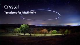  Presentation with night sky - Presentation featuring meteor - beautiful sky at night background and a wine colored foreground