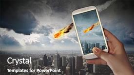  Presentation with people falling - Theme with meteor - people taking photos of falling background and a dark gray colored foreground