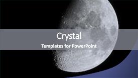 Presentation with moon - PPT theme having meteor crater - close up moon surface background and a gray colored foreground